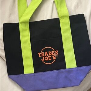 Black Neon Green and Purple Trader Joe’s Tote Bag